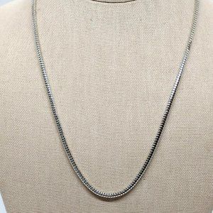 Vintage Diamond Cut Snake Chain Sterling Silver Women or Men Necklace